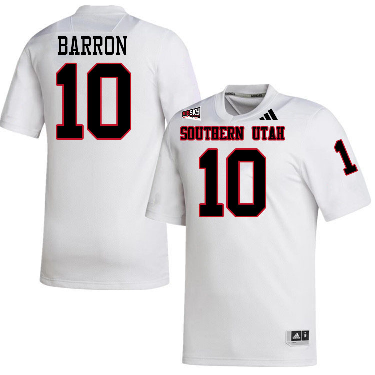 Southern Utah Thunderbirds #10 Bronson Barron College Football Jerseys,Uniforms Stitched-White